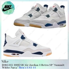 Nike SB Air Jordan 4 Retro SP Summit White / Navy DR5415-100 Men's US3-14 NEW