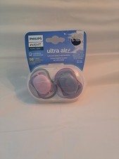 Avent Ultra Air 2 pk pacifier in sterilizing case size 6-18mo -NEW-