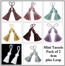 MINI TASSELS 40mm(4 CM) plus loop PACK OF 2 ~MULTIBUY DISCOUNT AVAILABLE