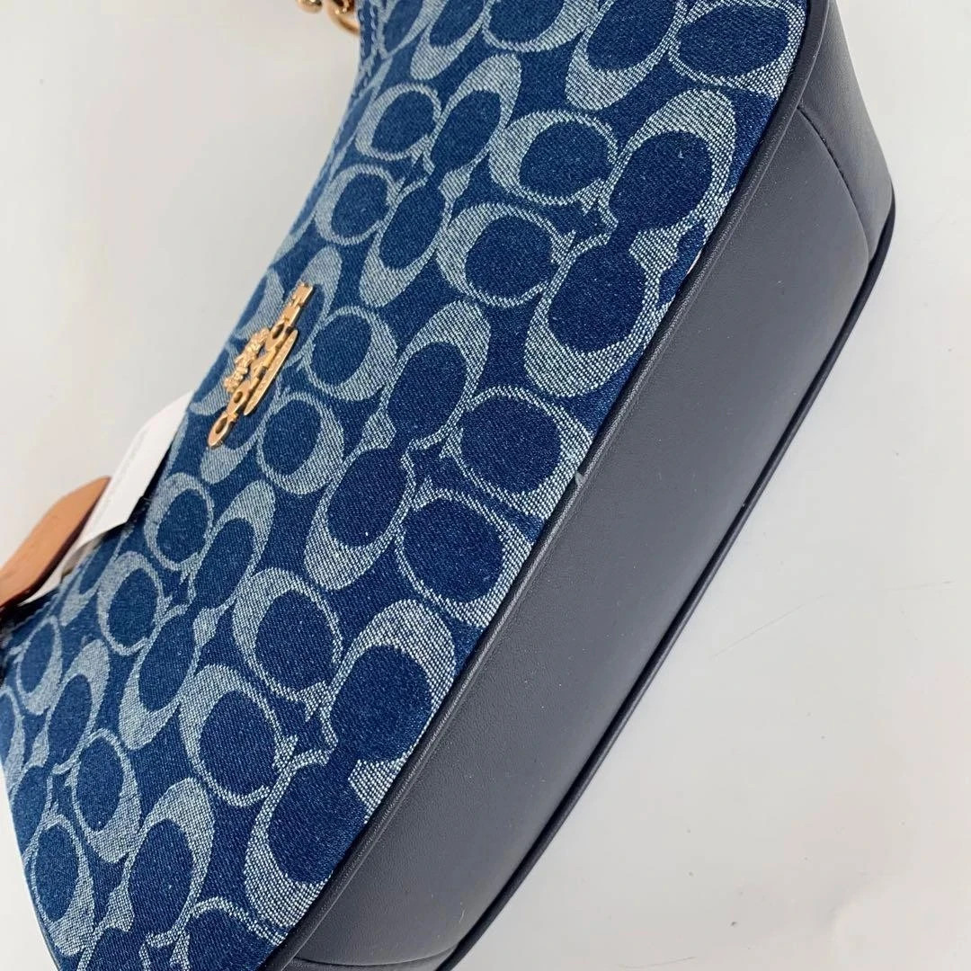 NWT Coach CAF82 Denim/Natural Teri Shoulder Bag Signature Denim