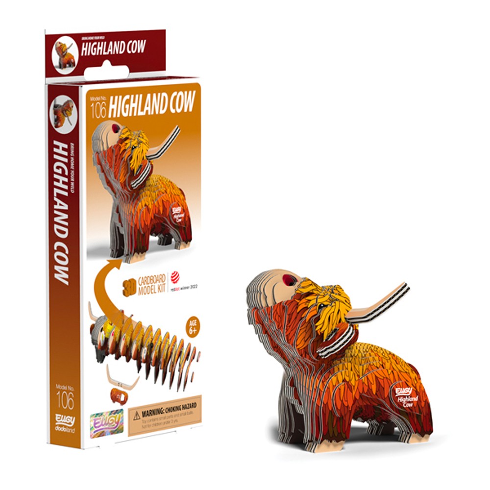 EUGY Highland Cow 3D Model Kit Educational STEM Toy Animal Gift Age 6+ - Image 3