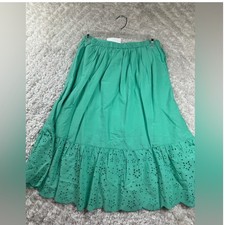 J Crew Skirt XXS NWT Eyelet Skirt Mint Boho Cottagecore Peasant Coquette Chic