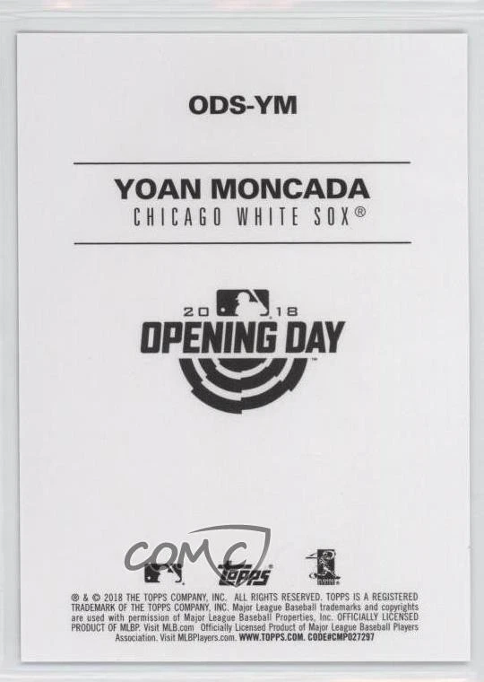 2018 Topps Opening Day Opening Day Stars Yoan Moncada #ODS-YM - Image 2 of 2