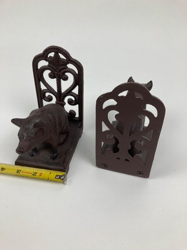 Pair of Cast Iron Pigs Bookends - Picture 8 of 9