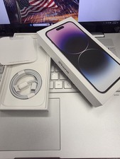 Apple iPhone 14 PRO MAX Genuine Empty Box with Cable - BLUE