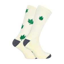 2 Pack Mens Novelty Cotton Rich Weed Leaf Socks