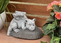Frostfeste Steinfigur Schlummerdrache Drache Cm Gartenfigur Steinguss