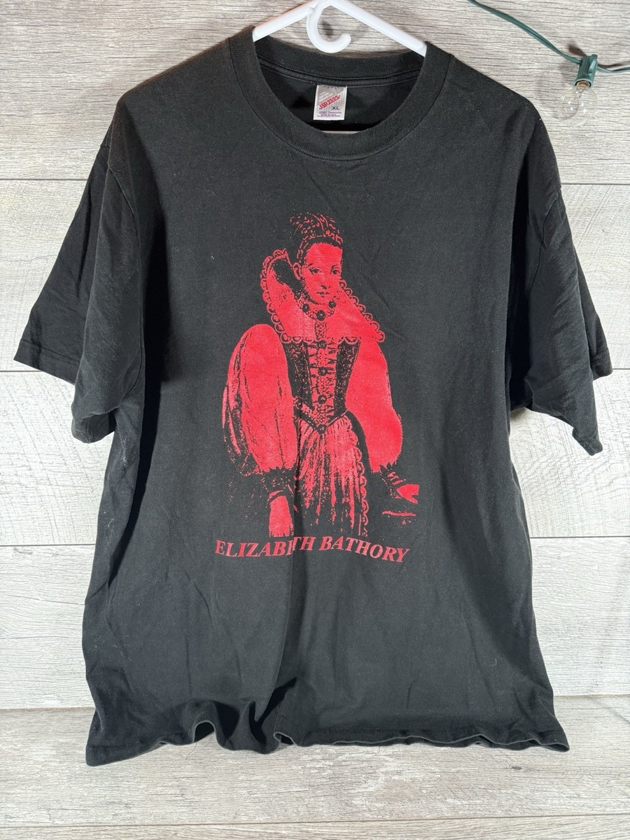 Vintage 90s Elizabeth Bathory T Shirt Size XL Black Metal Band Tee