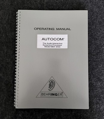 Behringer - MDX 1200 -  Autocom - Bedienungsanleitung - Operating Manual