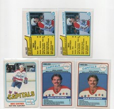 MIKE GARTNER WASHINGTON CAPITALS  1981-85  O-PEE-CHEE VINTAGE 5X HOF LOT EX-NM