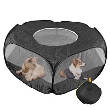 Small Animal Plaype Black, Breathable Pet Playpen Cage Tent Portable Fence