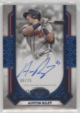 2024 Topps Tier One Prime Performers Blue Foil 66/75 Austin Riley Auto 0o5t