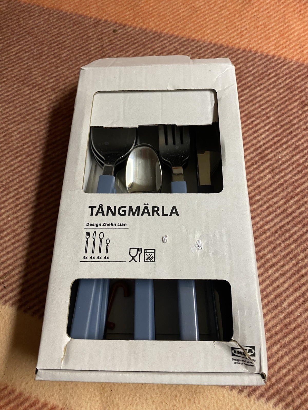 Cubiertos como nuevos retro Ikea azul vintage original nuevo rareza 4 personas