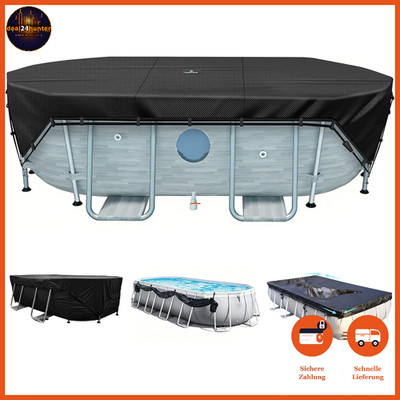 Poolabdeckung Rechteckig 549x274 cm 500D mit 4-Ecken-Verriegelung für