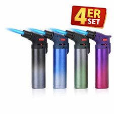 4x Sturmfeuerzeug Flambierer Bunsenbrenner Jet Flamme Blueflame Gradient gefüllt
