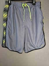 Men's Nike Swim Shorts Board Swimming Size Large Gray Elastic Waist Tie String