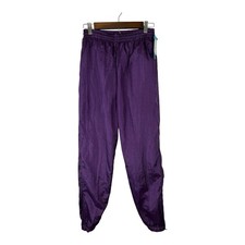 Vintage Womens Purple Plum Nylon Cotton Lined Track Pants Only Sz Small NOS