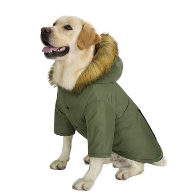 Large Dog Down Jacket Hoodie Coat Winter Waterproof,Reflective Warm Dog Cloth...