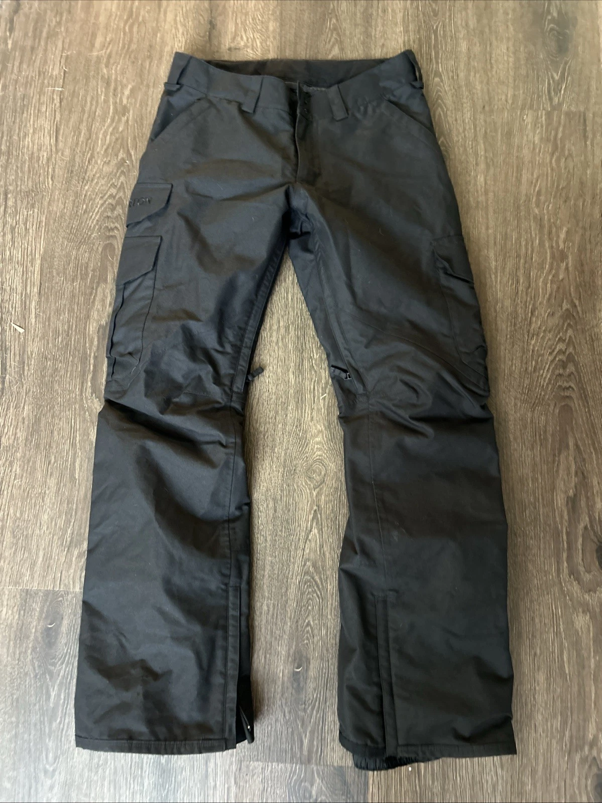 Burton Women's Size S Small Black Snowboard Ski Pants Cargo Headphone Spot MINT