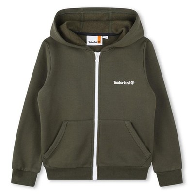 TIMBERLAND Strickjacke Sweatshirt Baby Kapuze und Reißverschluss Militärgrün 8 Jahre