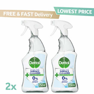 Dettol Antibakterieller Allzweck Flächendesinfektionsmittel Reiniger, 2 x 750 ml
