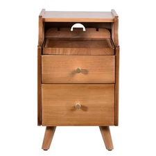 Nightstand Bedroom Bedside Table End Side Table with 2 Drawers Storage