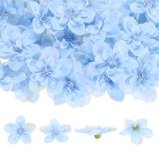 Artificial Flower Heads 2 Inch, Blue 50 PCS - Delphinium Silk Flowers
