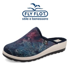 Fly Flot Ciabatta Donna Zeppa Pantofola Casa Tessuto con Stampa 44X22 VP Punta C
