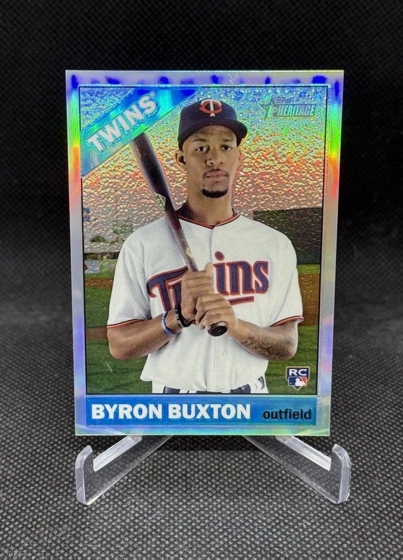 2015 Topps Heritage Chrome Byron Buxton RC Refractor #'ed 464/566 Twins Rookie🔥