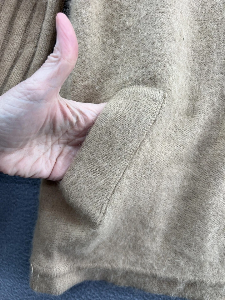 Suéter Connie A Lee Mujer Mediano Camel Mezcla Angora Forrado Cárdigan Chaqueta Foto 2 de 4