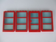 Lego 3 Fenster + Türe rot transparent blau 6160c03 30179c03 (010823B)
