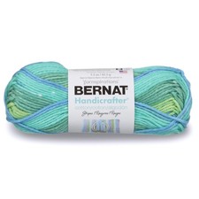 Bernat Handicrafter Cotton Stripes Yarn, 1.5 oz, Gauge 4 Medium Worsted