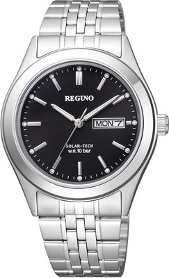 Unbenutzte CITIZEN REGUNO RING SOLAR TECH KM1-113-51 Schwarz Silber Herrenuhr...