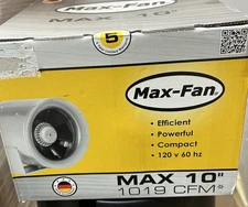 Max-Fan 10" Exhaust Fan for Grow Tent and Hydroponic Ventilation - 1019 CFM