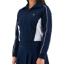 Original Penguin Cropped 1/4 Zip Colorblock Golf Pullover Black Iris - SS25