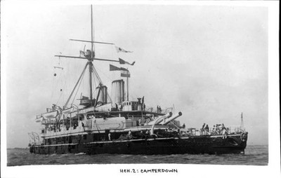 British Royal Navy Battleship Hms Camperdown Shipping Naval Old Photo