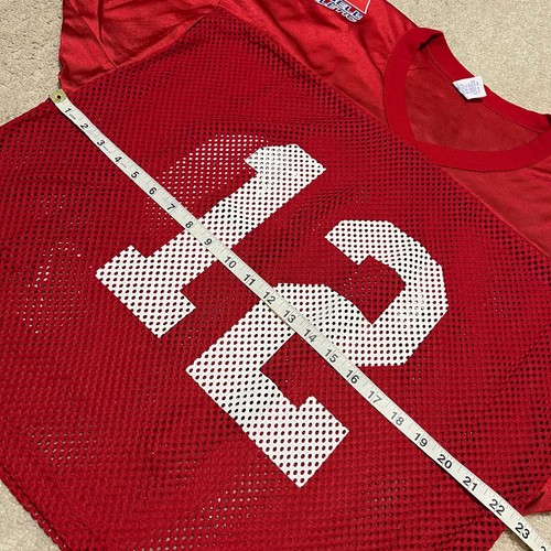 Vintage Russell Athletic Football Jersey #12 Yost Red Mesh Large - Picture 5 of 5