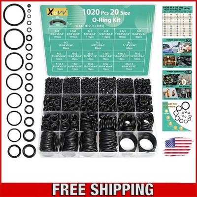 Comprehensive 1020-Piece O-Ring Assortment - Ideal for DIY and Professional Use