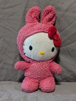 2009 Hello Kitty Sanrio Pink Bunny Costume Mini Stuffed Animal Plush Toy 