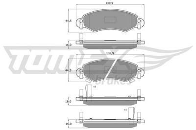 TOMEX Brakes Bremsbelagsatz Scheibenbremse TX 12-96 für SUZUKI WAGON OPEL AGILA