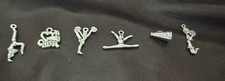 Cheerleader Charm Collection 6 Piece Set Silver Tone For Necklace Or Bracelet