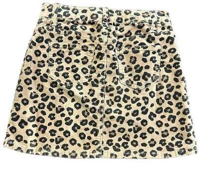 Girls Cat And Jack Leopard Animal Print Corduroy Mini Skirt Size Large 10/12