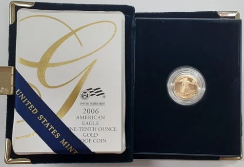 2006-W 1/10 Oz American Gold Eagle Proof $5 Coin In OGP