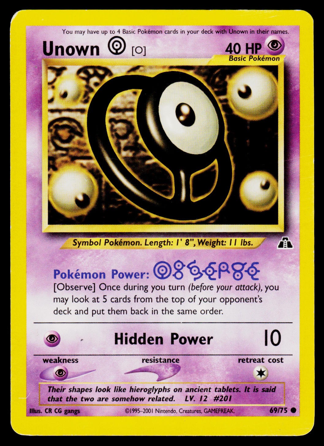 Unown [O] 69/75 Neo Discovery Common