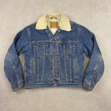 Vtg Levis Trucker Denim Jacket Men s Sz Small Sherpa Lined Heavy 70520-0315 Y2K