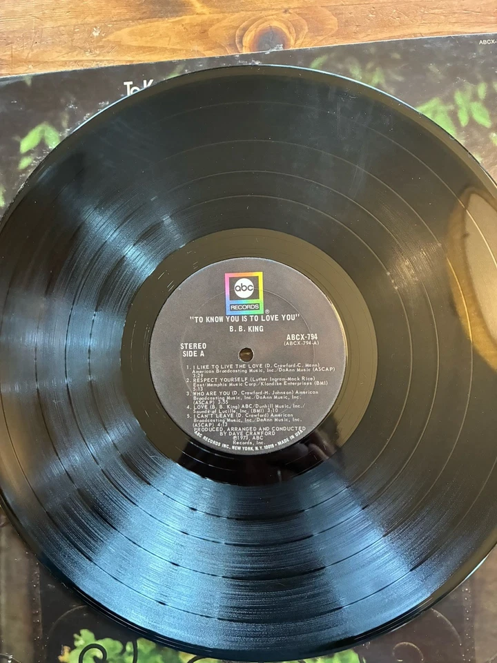B.B. King To Know You Is To Love You 1973 VG+ Blues LP ABC - Image 3 of 4