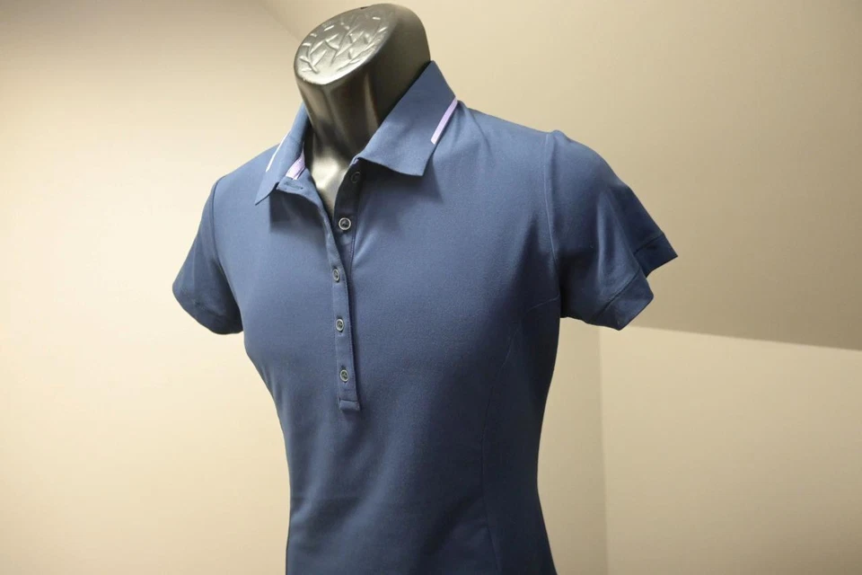 Sunice гольф поли эластичной синий коротким рукавом гольф рубашка-поло женщин Sz маленький - Изображение 3 из 4
