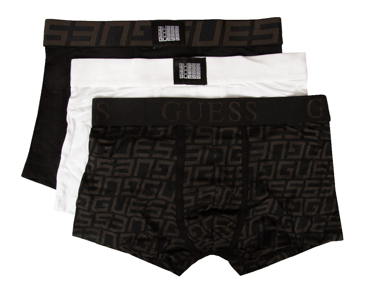 Боксер uomo GUESS confezione 3 pezzi tripack elastico a vista cotone с эластичным поясом 11590₽