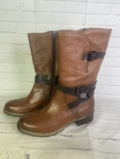 Clark's Volara Melody Rust Leather Motorcycle Boots Biker Women's Size 9.5 M