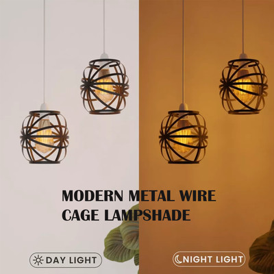 Moderne schwarze Metall Drahtkäfig Pendelleuchte für jeden Raum